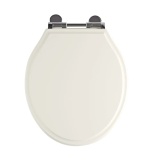 Product cut out image of Tavistock Vitoria Linen White Soft Close Toilet Seat from above - DC4003